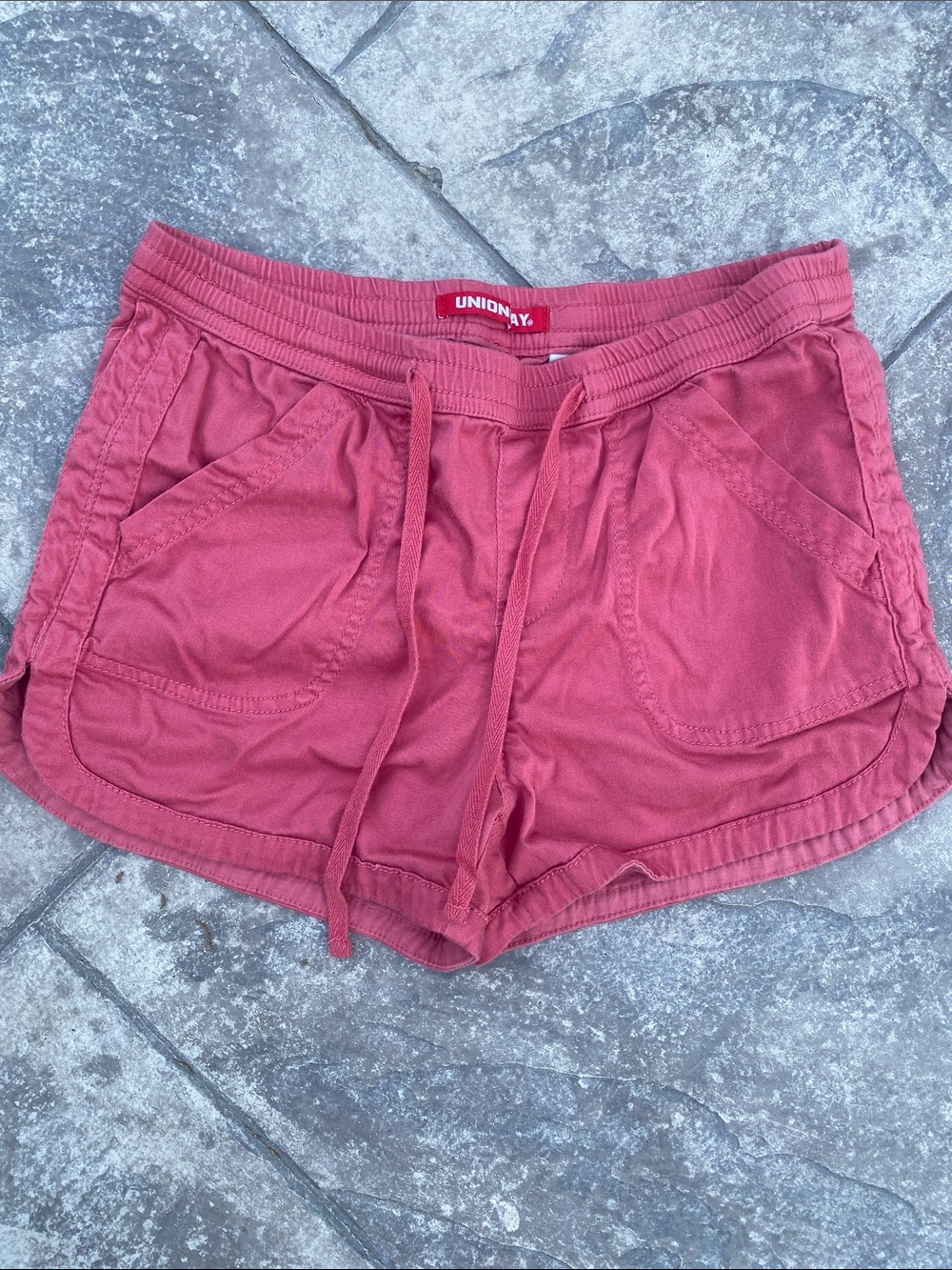 UNIONBAY Women's Rose-Red Drawstring Athletic Shorts